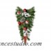 Northlight Pre-Decorated Holly, Ball and Pine Cone Artificial Christmas Teardrop Swag NLGT2213
